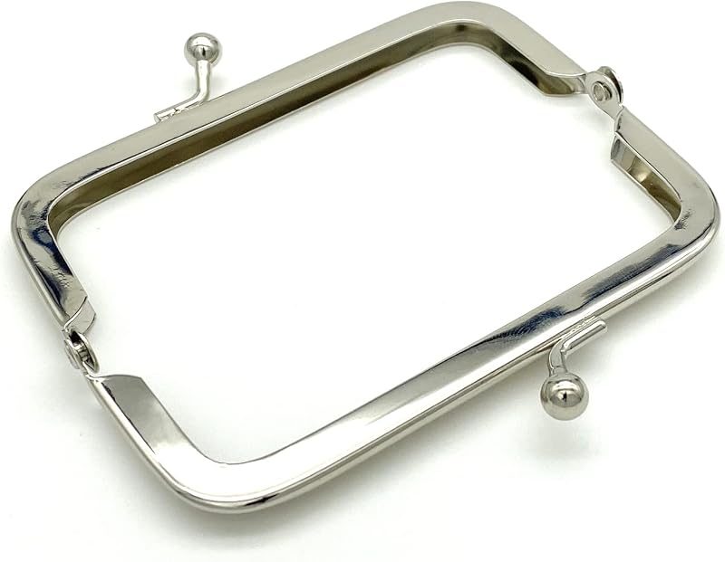 Rectangle Glue-In Kiss-Lock Purse Frame, 3 1/2" x 2" (9 x 5 cm)