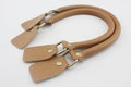 Sew-In Genuine Leather Purse Handles with Alloy Clasps