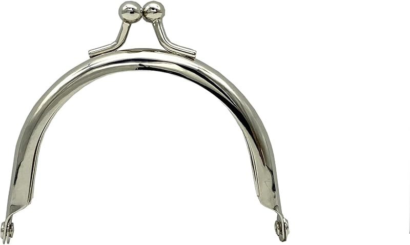 Half-Round Glue-In Kiss-Lock Purse Frame, 3" x 2" (7.5 x 5 cm)