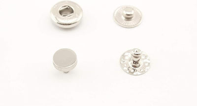 Zinc Alloy Flat top Cap snap Fastener Buttons Washable Press Stud for Sewing Leather Craft Clothing - Flat-Cap Snap Button