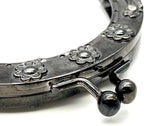 Vintage Embossed Rhinestone Sew-In Kiss-Lock Purse Frame, 3 1/2" x 2" (9 x 5 cm)