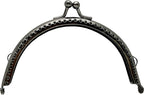 Half-Round Sew-In Kiss-Lock Purse Frame, 4" x 2 3/16" (10 x 5.5 cm) - 6mm Ball Clasp