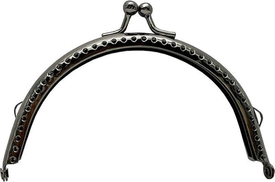 Half-Round Sew-In Kiss-Lock Purse Frame, 4" x 2 3/16" (10 x 5.5 cm) - 6mm Ball Clasp