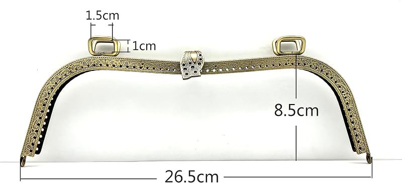 Arch Sew-In Kiss-Lock Purse Frame, 10 1/2" x 3 3/8" (26.5 x 8.5 cm)