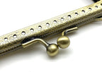 Rectangle Sew-In Kiss-Lock Purse Frame, 4 1/4" x 1 3/4" (11 x 4.5 cm) - with Chain Loops