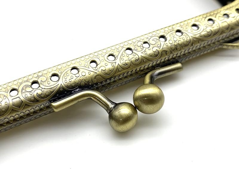 Rectangle Sew-In Kiss-Lock Purse Frame, 4 1/4" x 1 3/4" (11 x 4.5 cm) - with Chain Loops