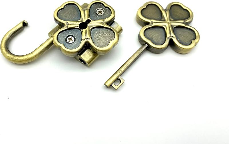 Bag Purse Clutch Padlock with Key zinc alloying for Jewelry Necklace Charm Box Making Hardware Anti Bronze