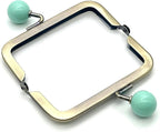 Half-Round Color-Ball Glue-In Kiss-Lock Purse Frame, 8 x 4 cm