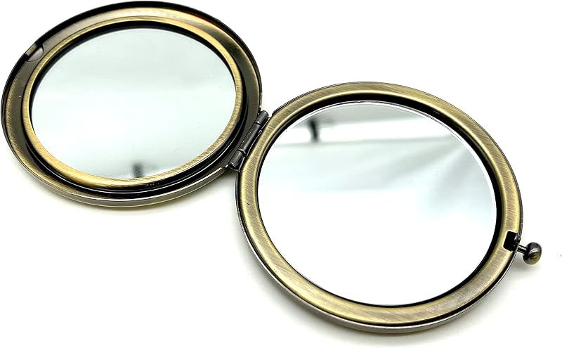 Round Compact Mirror Blank with Engraved Rim, 2 3/4" (7 cm)