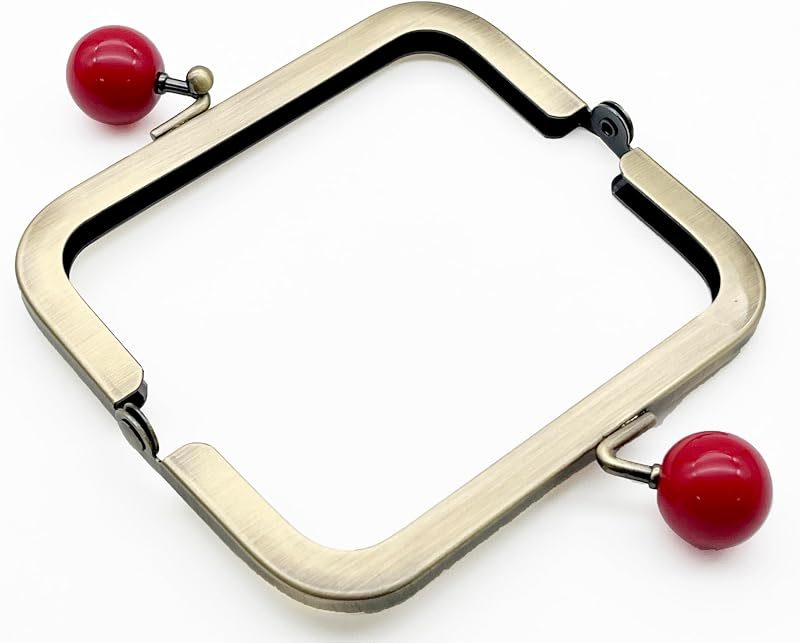 Rectangle Color-Ball Glue-In Kiss-Lock Purse Frame, 10.5 x 5 cm