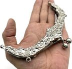 Vintage Embossed Screw-In Kiss-Lock Purse Frame, 5 5/16" x 2 9/16" (13.5 x 6.5 cm)