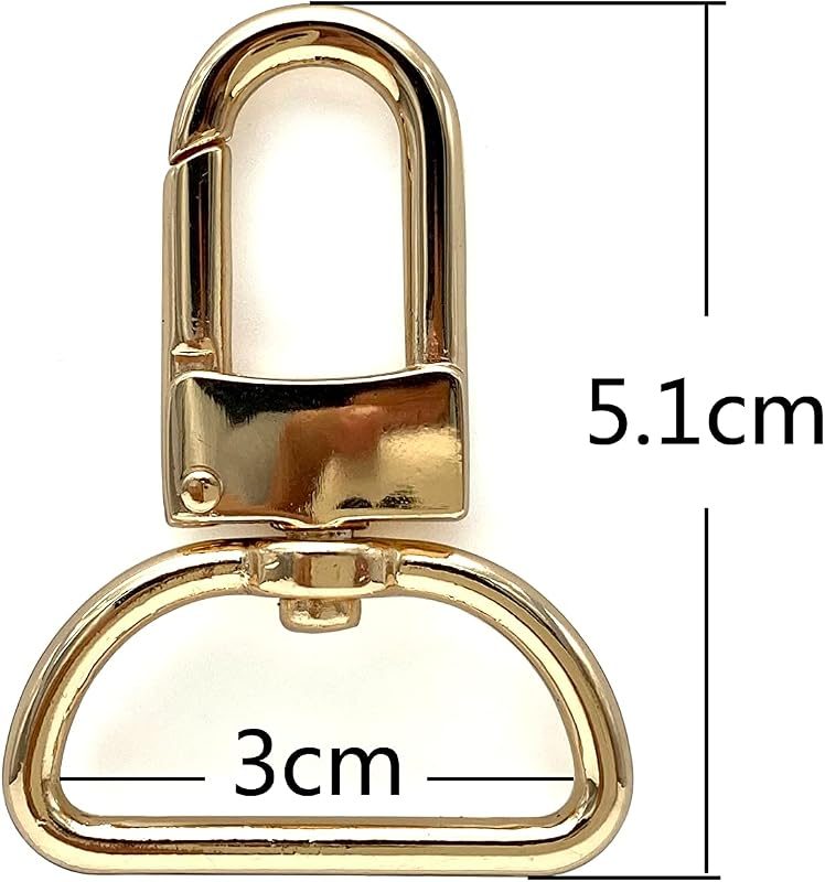 Square-Top Push-Gate Swivel Snap Hook, D-Ring Eye