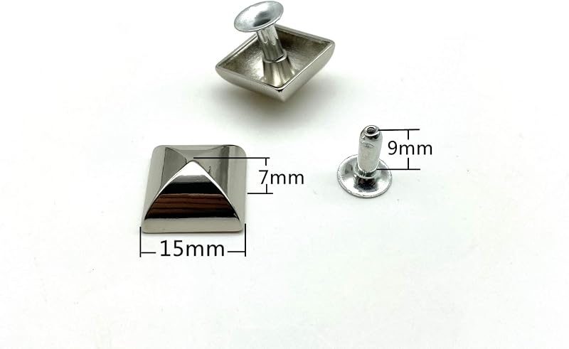 Pyramid Head Studs Rivets / zinc alloying High Cup Decorative for Punk Leather Purse Bag Clothing Shoes Nickel