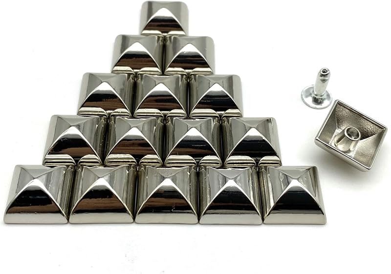 Pyramid Head Studs Rivets / zinc alloying High Cup Decorative for Punk Leather Purse Bag Clothing Shoes Nickel