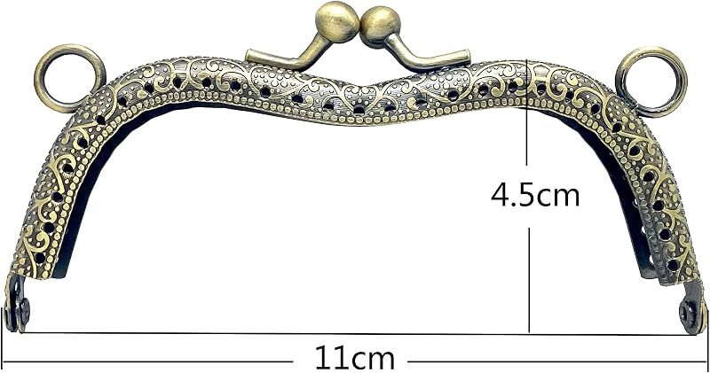 M-Shape Sew-In Kiss-Lock Purse Frame, 4 5/16" x 1 3/4" (11 x 4.5 cm)