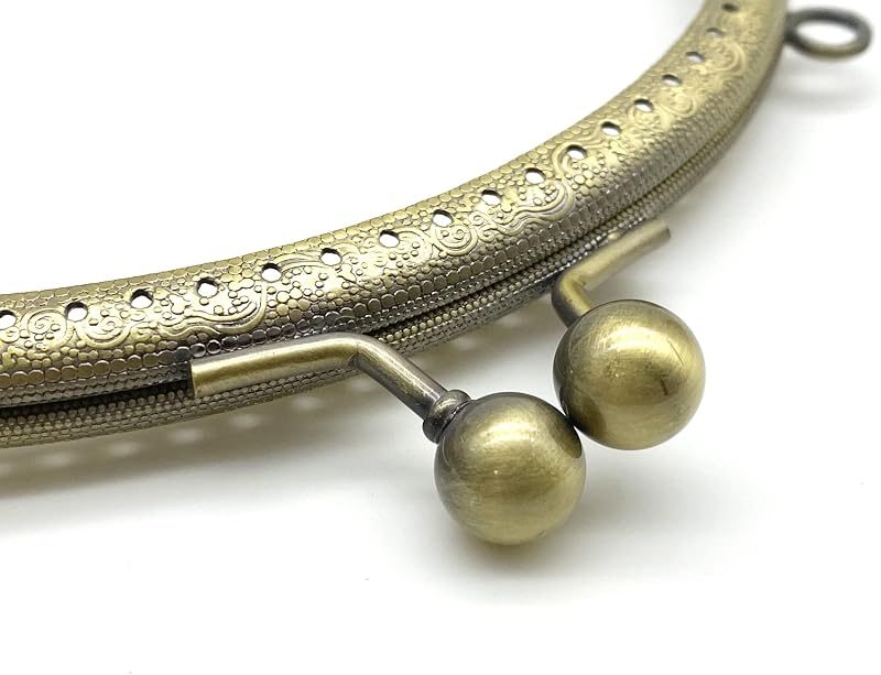 Half-Round Sew-In Kiss-Lock Purse Frame, 6 1/8" x 3" (15.5 x 7.5 cm)