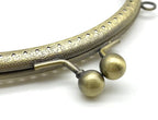 Half-Round Sew-In Kiss-Lock Purse Frame, 6 1/8" x 3" (15.5 x 7.5 cm)
