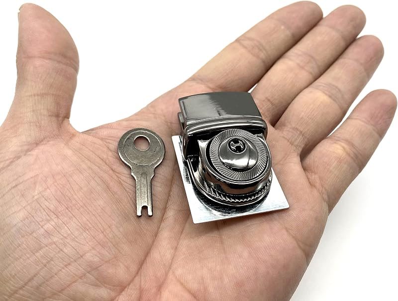 Press Tongue Thumb Latch Lock Clutch Purse Handbag Bag Lock with Key Zinc alloying for Purse Bag Wallet Clutch Making