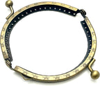 Half-Round Sew-In Kiss-Lock Purse Frame, 3 3/8" x 2" (8.5 x 5 cm)