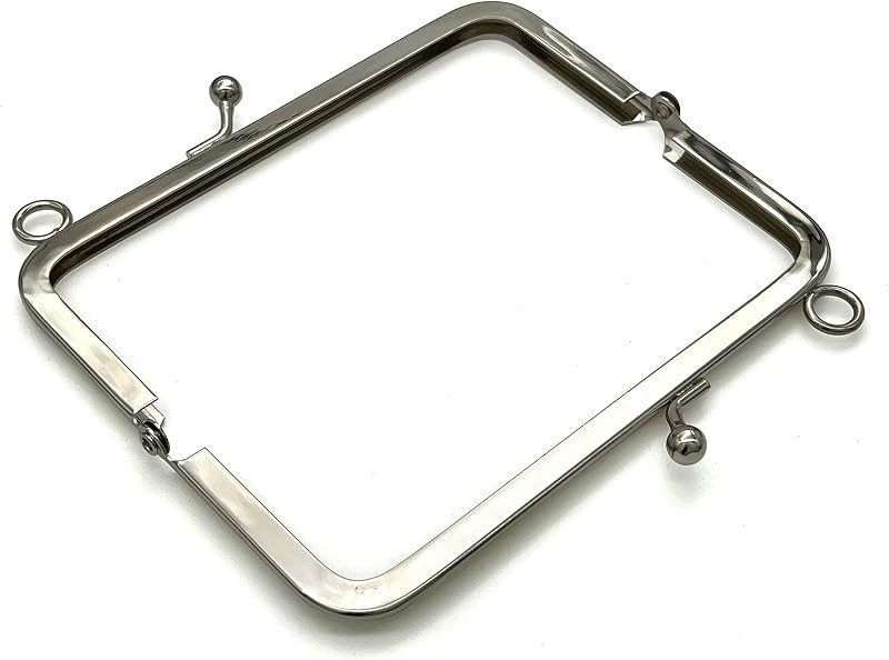 Rectangle Glue-In Kiss-Lock Purse Frame, 4 3/4" x 2" (12 x 5 cm)