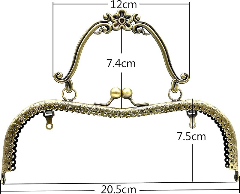 Rectangle Sew-In Kiss-Lock Purse Frame, 8" x 3" (20.5 x 7.5 cm)