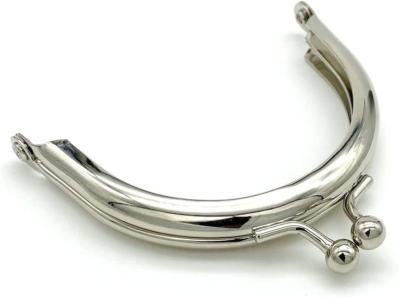 Half-Round Glue-In Kiss-Lock Purse Frame, 3" x 2" (7.5 x 5 cm)