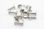 Double Flat Rivet 5/16" (8 mm) Solid Brass Double Cap, Purse Rivet Studs for Leather Bag Making Clothing Shoes Nickel