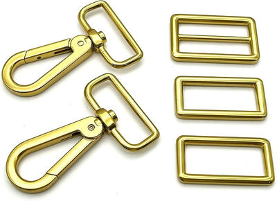Swivel Snap Hook with Slider and Rectangle Ring Set - 38 mm