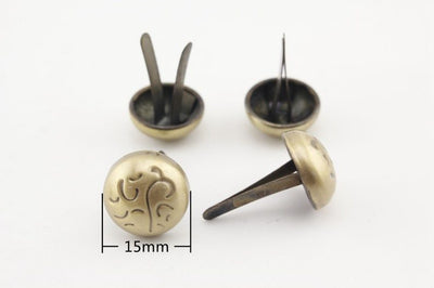 15mm Dome shape bag purse feet prong studs Anti bronze