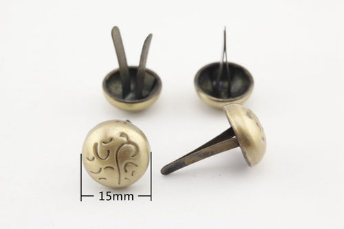 15mm Dome shape bag purse feet prong studs Anti bronze