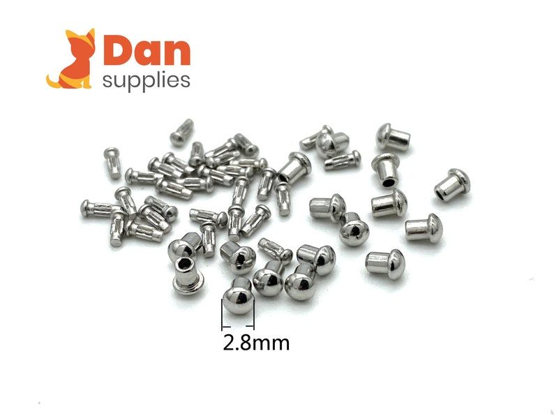 2.8mm tiny stainless steel double cap rivets for H locks replacement