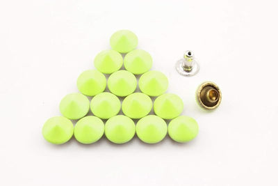 Cone Rivet / Copper Bullet Rivet Spike, Purse Rivets Studs for Leather Bag Making Clothing Shoes Yellow - 5/16" (7 mm x 4 mm)