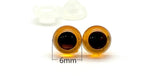 Plastic Safety Eyes with washers / 28 pcs Tea