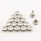 Double Flat Rivet Solid Brass Double Cap, Purse Rivet Studs for Leather Bag Making Clothing Shoes