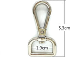 Pear Push-Gate Swivel Snap Hook, D-Ring Eye (3/4")