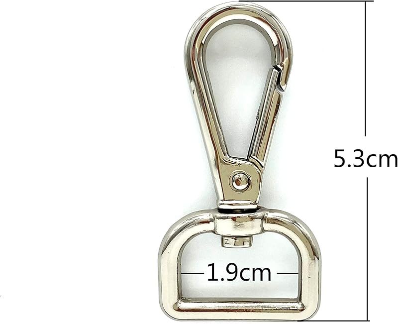 Pear Push-Gate Swivel Snap Hook, D-Ring Eye (3/4")
