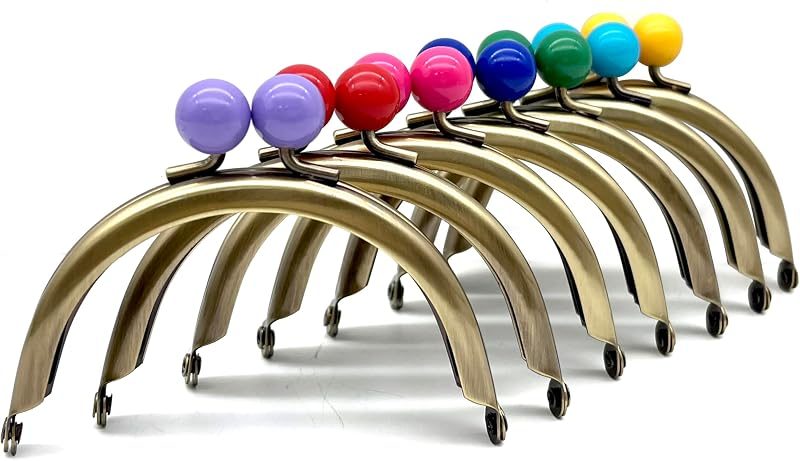 Color-Ball Glue-In Kiss-Lock Purse Frame, 8.5 x 5 cm