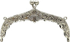 Vintage Embossed Screw-In Kiss-Lock Purse Frame, 5 5/16" x 2 9/16" (13.5 x 6.5 cm)