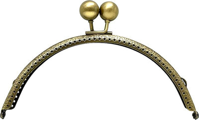 Half-Round Sew-In Kiss-Lock Purse Frame, 6 1/8" x 2 9/16" (15.5 x 6.5 cm)