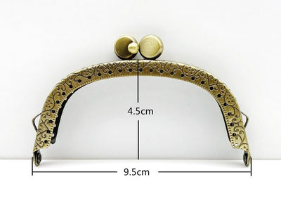 Arch Sew-In Kiss-Lock Purse Frame, 3 3/4" (9.5 cm) - Antique Bronze