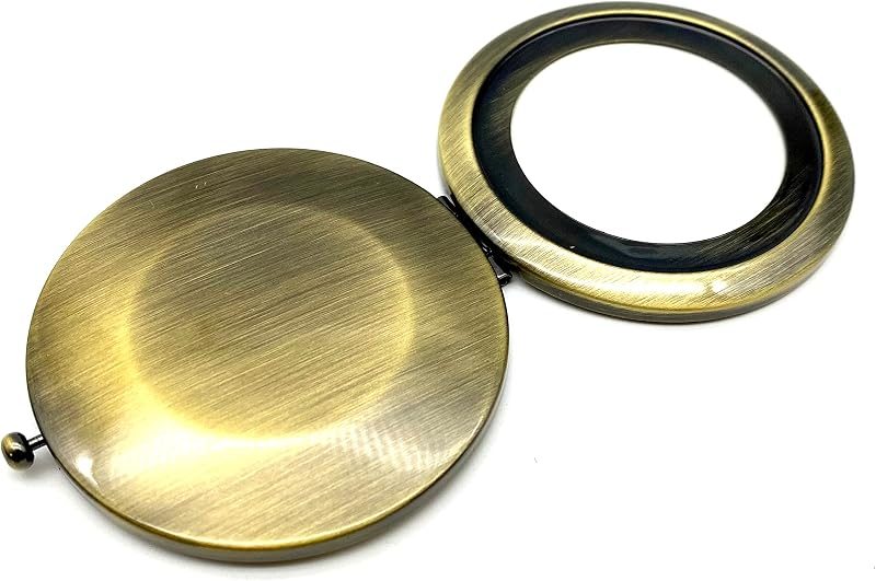 Round Compact Mirror Blank with Engraved Rim, 2 3/4" (7 cm)