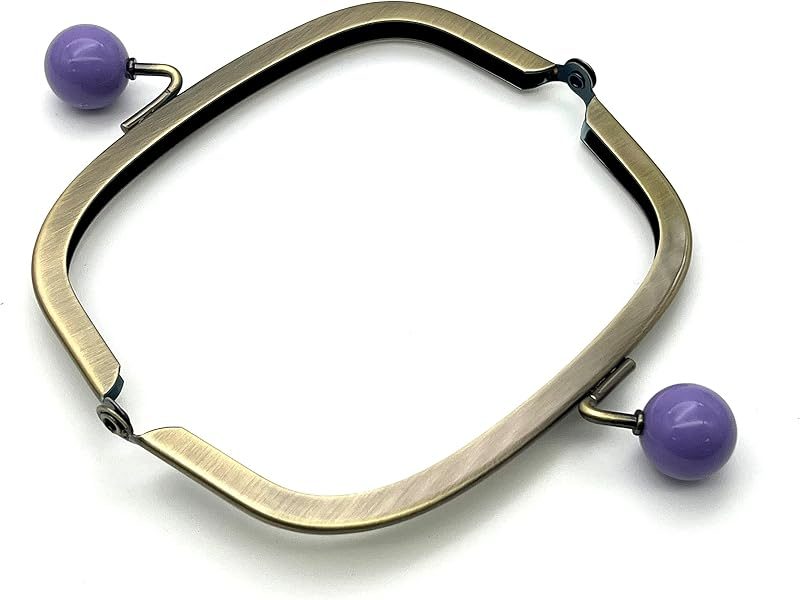Half-Round Color-Ball Glue-In Kiss-Lock Purse Frame, 11 x 5 cm