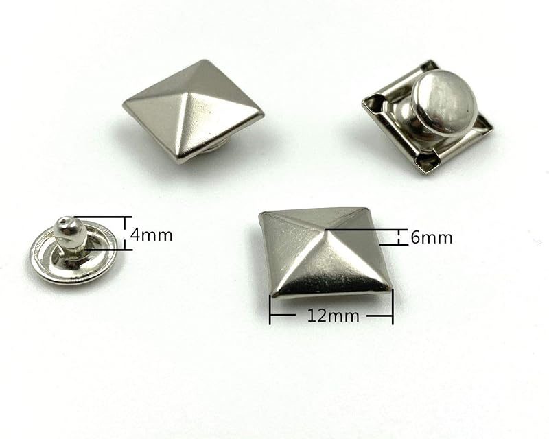 Pyramid Rivet / Iron Double Cap, Purse Rivets Studs Spots for Leather Bag Making Clothing Shoes Nickel