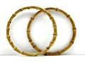 8 5/8" (22 cm) circle round Natural bamboo bag purse handles