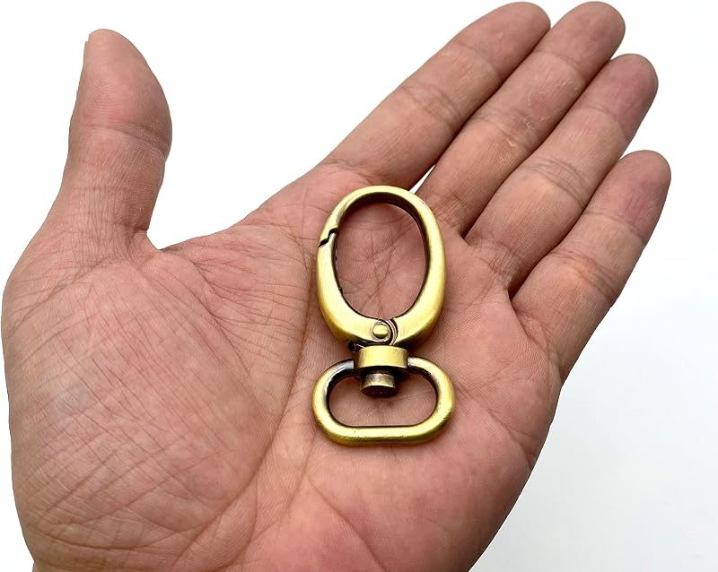 Oval Push-Gate Swivel Snap Hook, Large