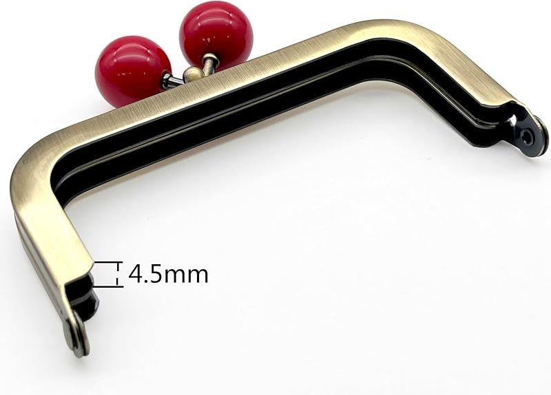 Rectangle Color-Ball Glue-In Kiss-Lock Purse Frame, 10.5 x 5 cm