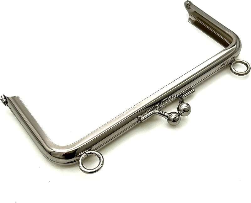 Rectangle Glue-In Kiss-Lock Purse Frame, 4 3/4" x 2" (12 x 5 cm)