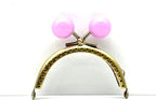 Half-Round Color-Ball Sew-In Kiss-Lock Purse Frame, 8.5 x 5 cm