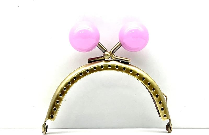 Half-Round Color-Ball Sew-In Kiss-Lock Purse Frame, 8.5 x 5 cm