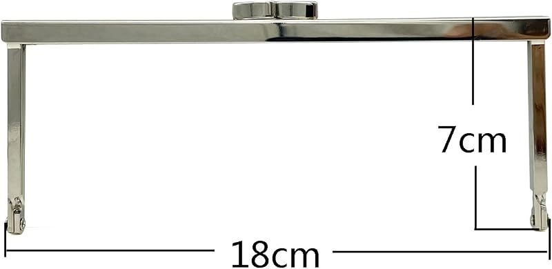 Rectangle Glue-In Kiss-Lock Purse Frame, 7" x 2 3/4" (18 x 7 cm)